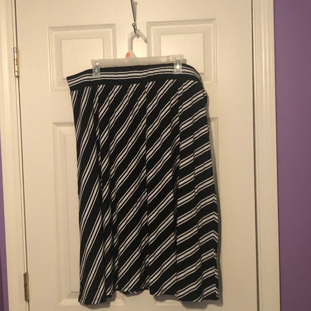 Faded Glory Striped Black and White Maxi Skirt